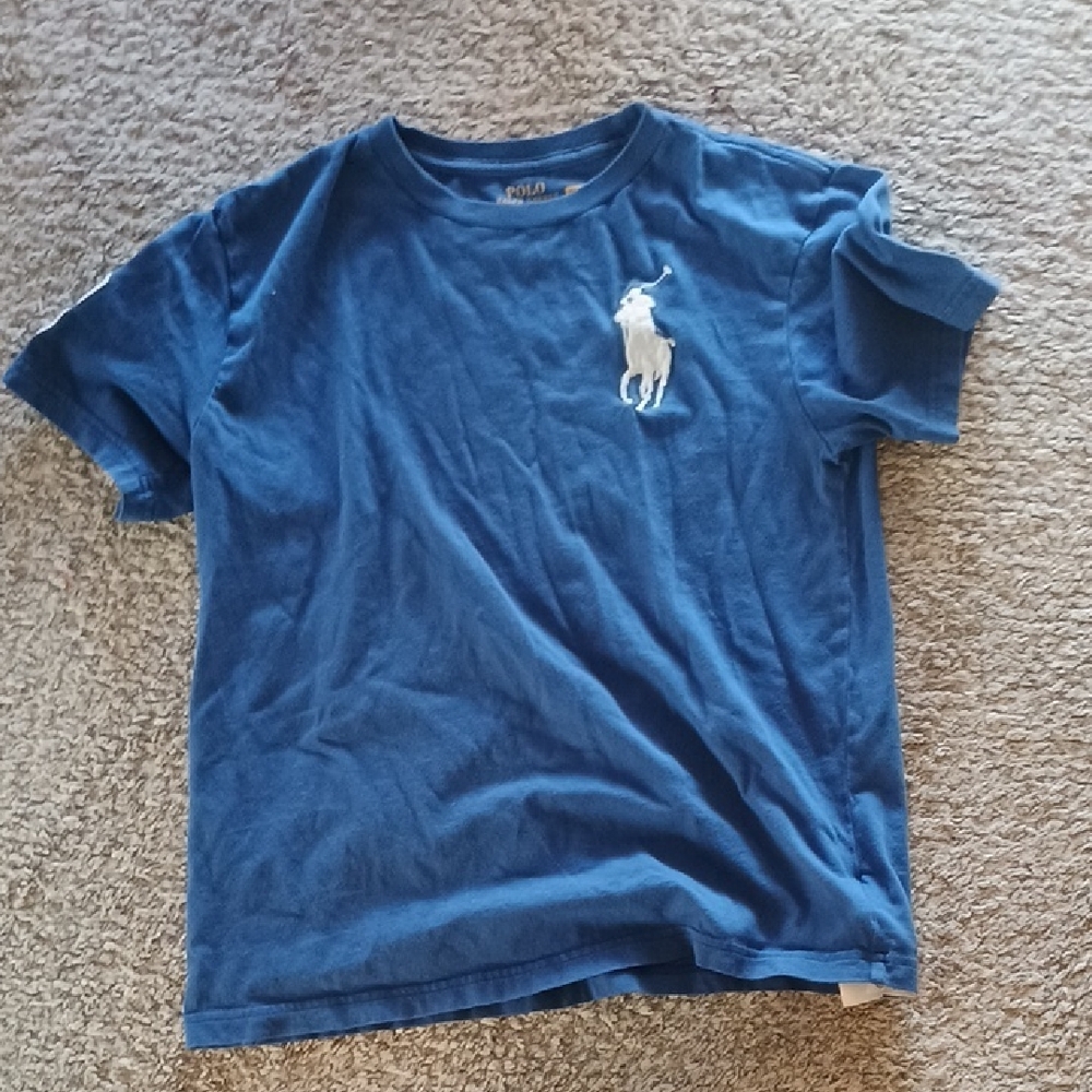 Ralph Lauren Kids Royal Blue Crewneck Tee with White Polo Pony